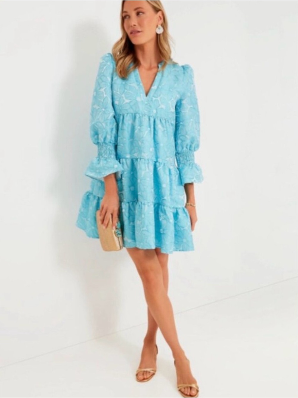 NWT Pomander Place by Tuckernuck Blue Daisy Jacquard Fancy Kenzo Dress sz XS